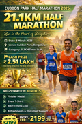 🏃‍♂️ About the 21.1KM Half Marathon – Cubbon Park Half Marathon 2026